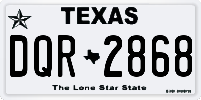 TX license plate DQR2868