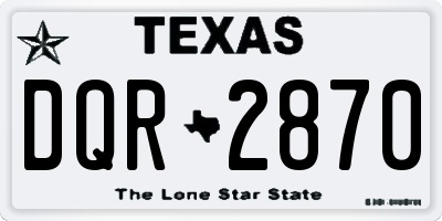 TX license plate DQR2870