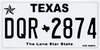 TX license plate DQR2874