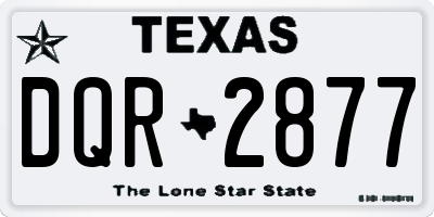 TX license plate DQR2877