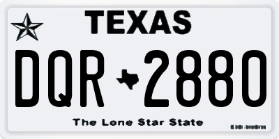 TX license plate DQR2880