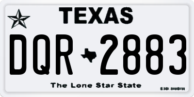 TX license plate DQR2883