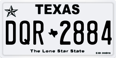 TX license plate DQR2884