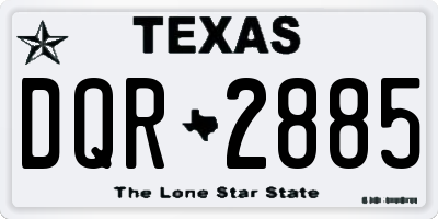 TX license plate DQR2885