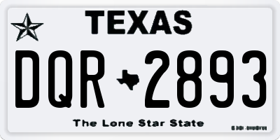 TX license plate DQR2893