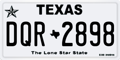 TX license plate DQR2898