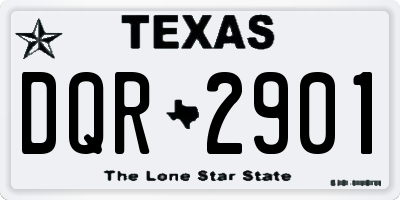 TX license plate DQR2901