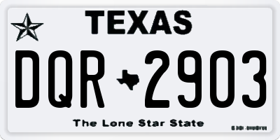 TX license plate DQR2903