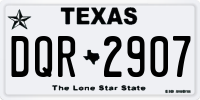 TX license plate DQR2907