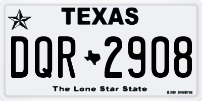 TX license plate DQR2908