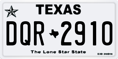 TX license plate DQR2910