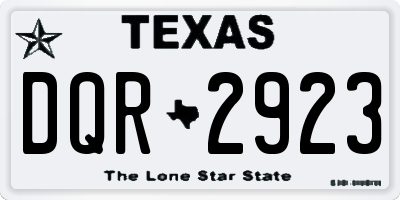 TX license plate DQR2923