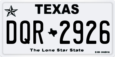 TX license plate DQR2926