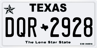 TX license plate DQR2928