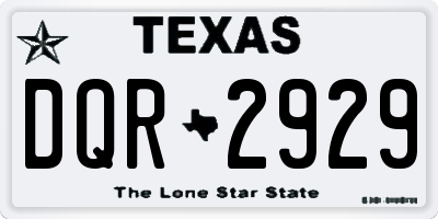TX license plate DQR2929