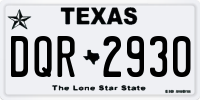 TX license plate DQR2930