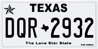 TX license plate DQR2932