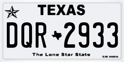 TX license plate DQR2933