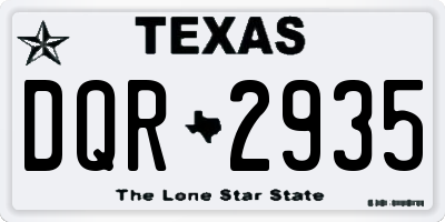 TX license plate DQR2935