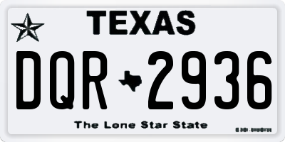 TX license plate DQR2936