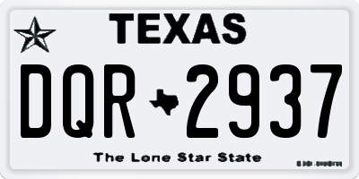TX license plate DQR2937
