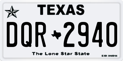 TX license plate DQR2940