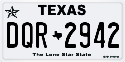 TX license plate DQR2942