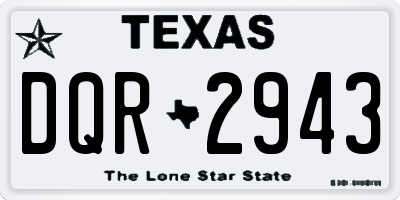 TX license plate DQR2943