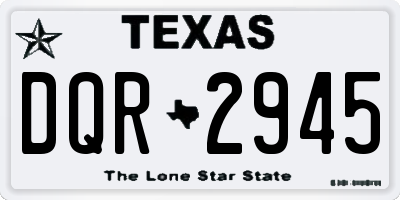 TX license plate DQR2945