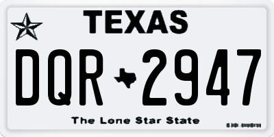 TX license plate DQR2947