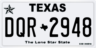 TX license plate DQR2948