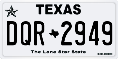 TX license plate DQR2949