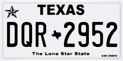 TX license plate DQR2952