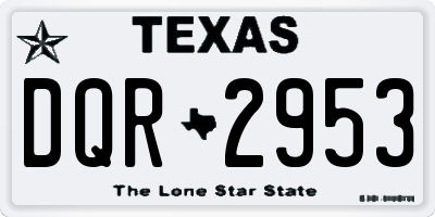 TX license plate DQR2953