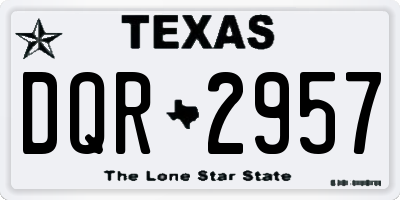 TX license plate DQR2957