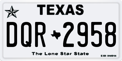 TX license plate DQR2958