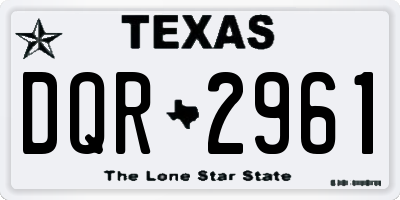 TX license plate DQR2961