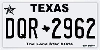 TX license plate DQR2962