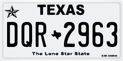 TX license plate DQR2963
