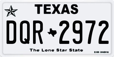 TX license plate DQR2972