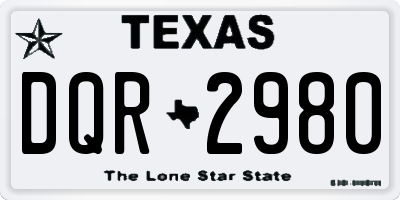TX license plate DQR2980
