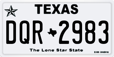 TX license plate DQR2983