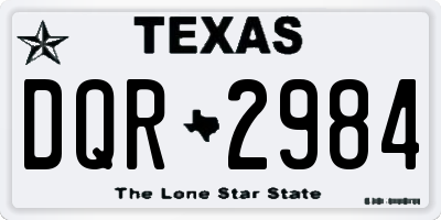 TX license plate DQR2984