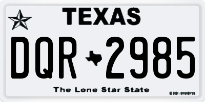 TX license plate DQR2985