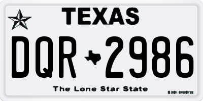 TX license plate DQR2986