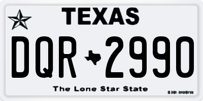 TX license plate DQR2990