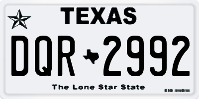 TX license plate DQR2992