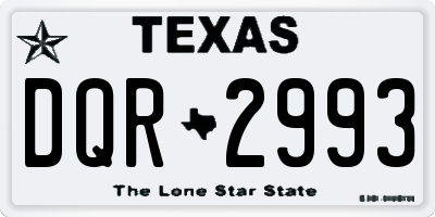 TX license plate DQR2993