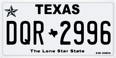 TX license plate DQR2996