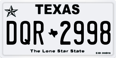 TX license plate DQR2998